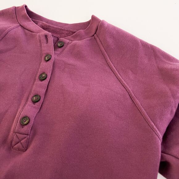 Madewell XS BetterTerry Henley Sweatshirt Fleece Purple - Picture 8 of 10
